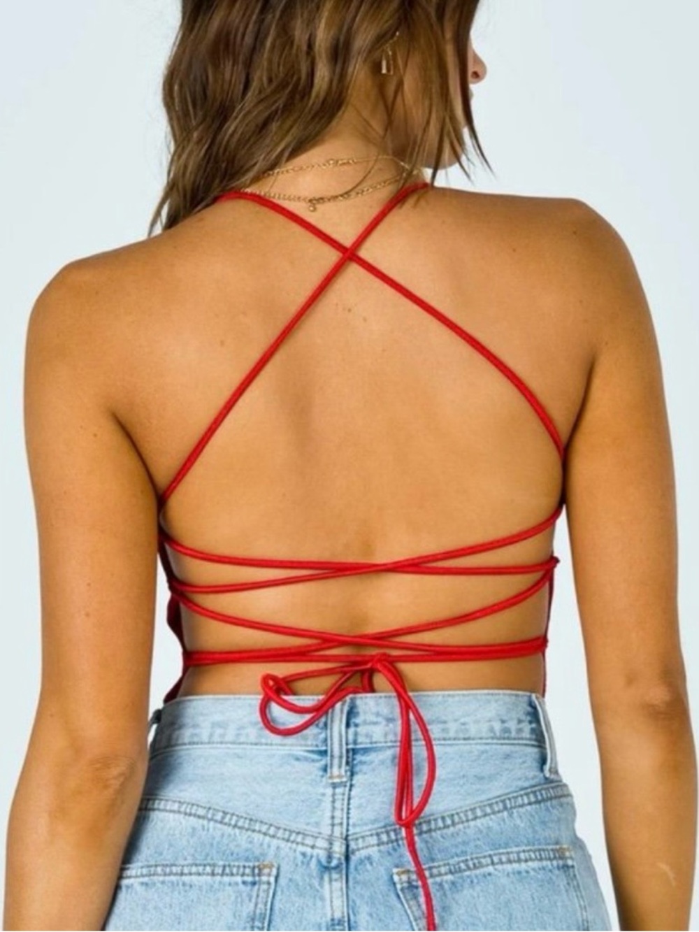 Princess Polly Red Satin Strappy Backless Bodysuit | Size 4 - Picture 3 of 11